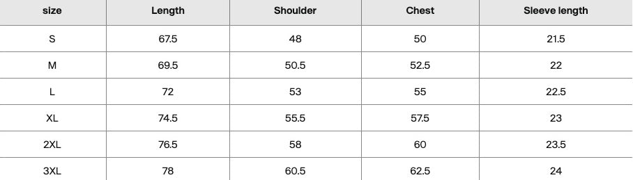 Size chart