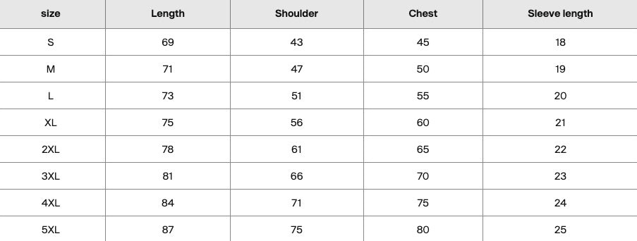 Size chart